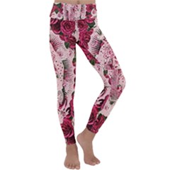 Guadalupe Roses Kids  Lightweight Velour Classic Yoga Leggings by snowwhitegirl