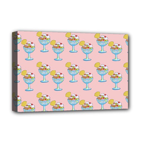 Ice Cream Sundae Pink Deluxe Canvas 18  X 12  (stretched)