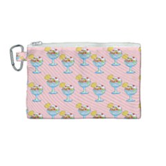 Ice Cream Sundae Pink Canvas Cosmetic Bag (medium) by snowwhitegirl