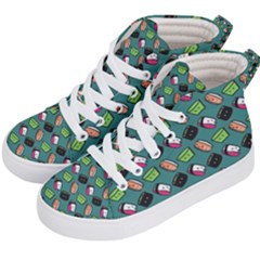 That Is How I Roll - Turquoise Kids  Hi-top Skate Sneakers by WensdaiAmbrose