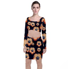 Wallpaper Ball Pattern Orange Top And Skirt Sets by Alisyart