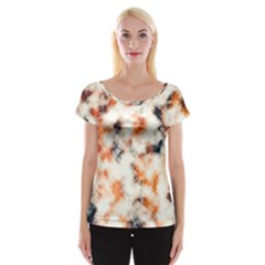Multicolored Blur Abstract Texture Cap Sleeve Top by dflcprintsclothing