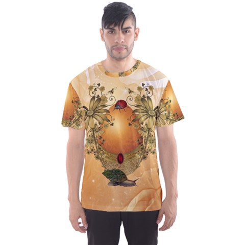 Wonderful Easter Egg With Flowers And Snail Men s Sports Mesh Tee by FantasyWorld7