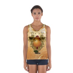Wonderful Easter Egg With Flowers And Snail Sport Tank Top  by FantasyWorld7