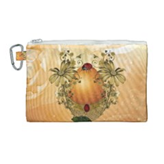 Wonderful Easter Egg With Flowers And Snail Canvas Cosmetic Bag (large) by FantasyWorld7