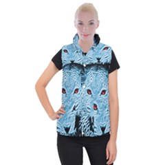 Animals Leopard Fractal Photoshop Women s Button Up Vest by Pakrebo