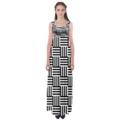 Black And White Basket Weave Empire Waist Maxi Dress by retrotoomoderndesigns