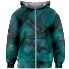 Abstract Graphics Water Web Layout Kids  Zipper Hoodie Without Drawstring by Pakrebo