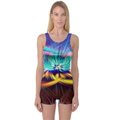 Colorful Chakra Lsd Spirituality One Piece Boyleg Swimsuit by Pakrebo