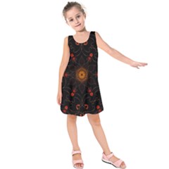 Ornament Background Tender Web Kids  Sleeveless Dress by Pakrebo