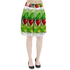 Heart Love Luck Abstract Pleated Skirt