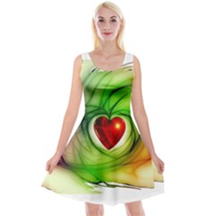 Heart Love Luck Abstract Reversible Velvet Sleeveless Dress by Pakrebo