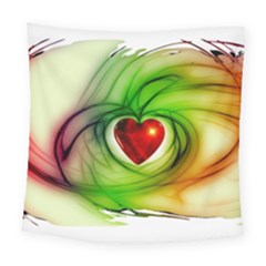 Heart Love Luck Abstract Square Tapestry (large)