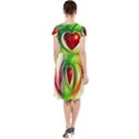 Heart Love Luck Abstract Cap Sleeve Midi Dress View2