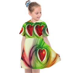 Heart Love Luck Abstract Kids  Sailor Dress by Pakrebo