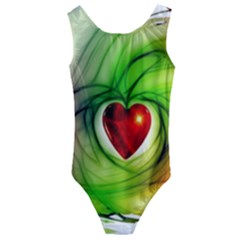 Heart Love Luck Abstract Kids  Cut-out Back One Piece Swimsuit by Pakrebo