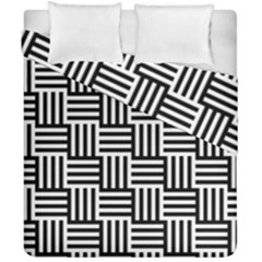 Black And White Basket Weave Duvet Cover Double Side (california King Size)