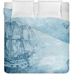 Sail Away - Vintage - Duvet Cover Double Side (king Size) by WensdaiAmbrose