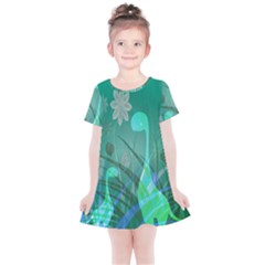 Dinosaur Family - Green - Kids  Simple Cotton Dress by WensdaiAmbrose