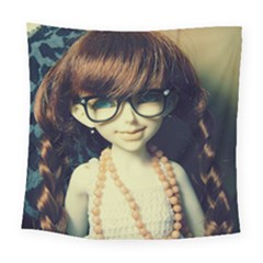 Red Braids Girl Old Square Tapestry (large)
