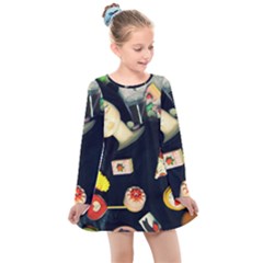 Food Kids  Long Sleeve Dress