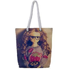 Eating Sushi Full Print Rope Handle Tote (small)