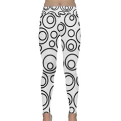 Abstract Black On White Circles Design Classic Yoga Leggings by LoolyElzayat