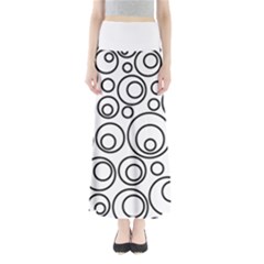 Abstract Black On White Circles Design Full Length Maxi Skirt by LoolyElzayat