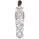 Abstract Black On White Circles Design Short Sleeve Maxi Dress View2