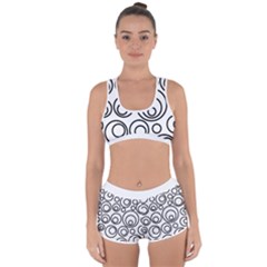 Abstract Black On White Circles Design Racerback Boyleg Bikini Set by LoolyElzayat