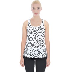 Abstract Black On White Circles Design Piece Up Tank Top by LoolyElzayat
