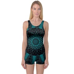 Ornament District Turquoise One Piece Boyleg Swimsuit