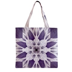 Fractal Floral Pattern Decorative Zipper Grocery Tote Bag
