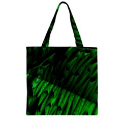 Fractal Rendering Background Green Zipper Grocery Tote Bag