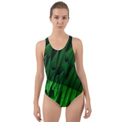 Fractal Rendering Background Green Cut-out Back One Piece Swimsuit by Pakrebo