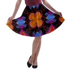 Ornament Colorful Color Background A-line Skater Skirt