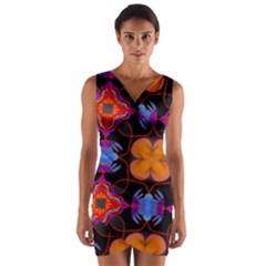 Ornament Colorful Color Background Wrap Front Bodycon Dress