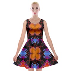 Ornament Colorful Color Background Velvet Skater Dress