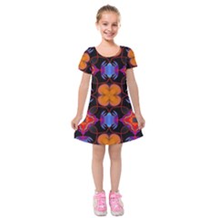 Ornament Colorful Color Background Kids  Short Sleeve Velvet Dress