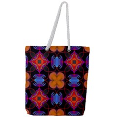 Ornament Colorful Color Background Full Print Rope Handle Tote (Large)