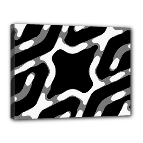 Giant Bold Dark Geometric Print Canvas 16  X 12  (stretched)