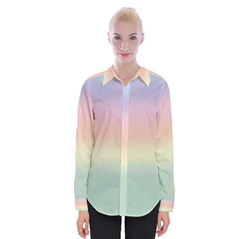 Balmy Pastel Seashore Womens Long Sleeve Shirt by retrotoomoderndesigns