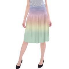 Balmy Pastel Seashore Midi Beach Skirt by retrotoomoderndesigns