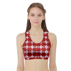 Happy Walls Of Flowers And Hearts Sports Bra With Border by pepitasart