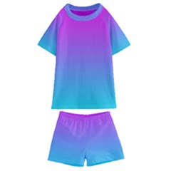 Fuschia Turquoise Dream Kids  Swim Tee And Shorts Set by retrotoomoderndesigns