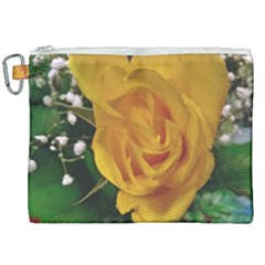 Yellow Rose Canvas Cosmetic Bag (xxl) by Riverwoman