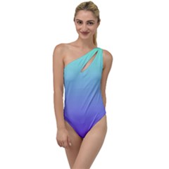 Turquoise Purple Dream To One Side Swimsuit by retrotoomoderndesigns