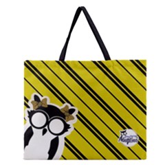 hufflepuff-stripes-swatch-01 Zipper Large Tote Bag