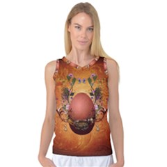 Wonderful Steampunk Easter Egg With Flowers Women s Basketball Tank Top by FantasyWorld7