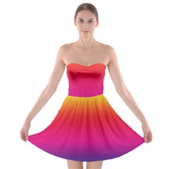 Neon Bright Rainbow Strapless Bra Top Dress by retrotoomoderndesigns